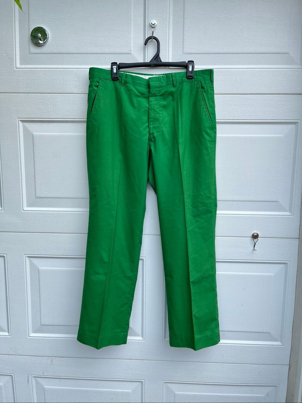VTG 70s Kelly Green Golf Pants Preppy Country Club Mod Trousers 36x29
